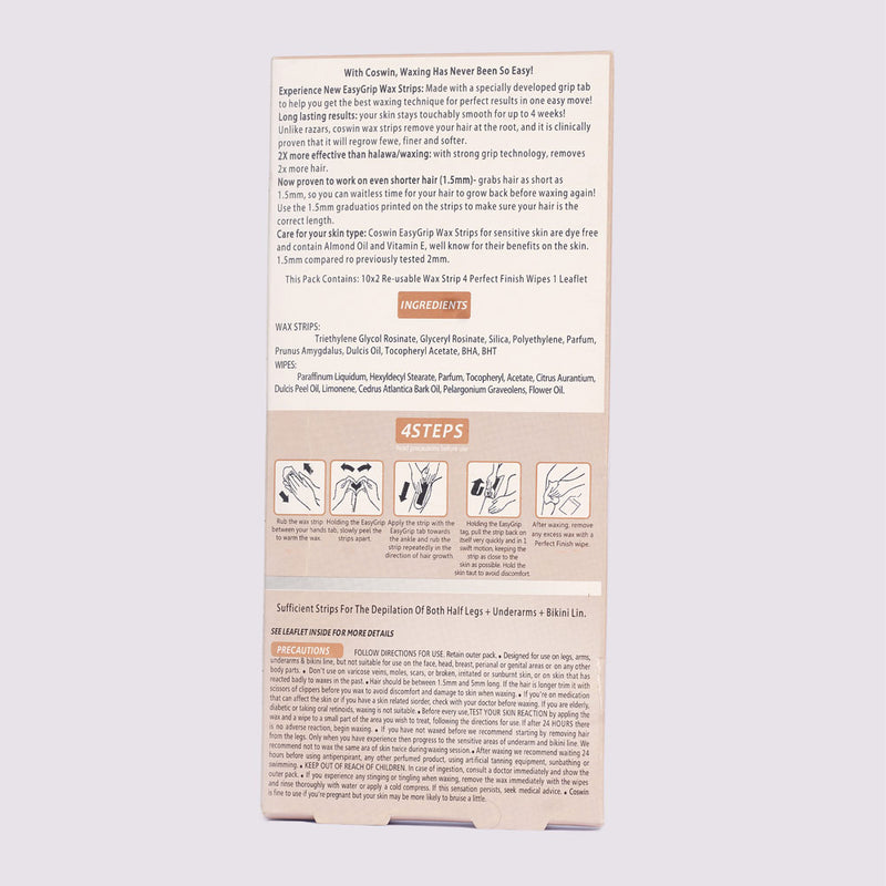 Coswin Body Wax Strips With Velvet Rose Fragrance