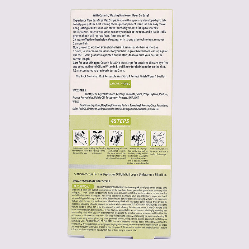 Coswin Body Wax Strips With Aloe Vera & Lotus Flowers