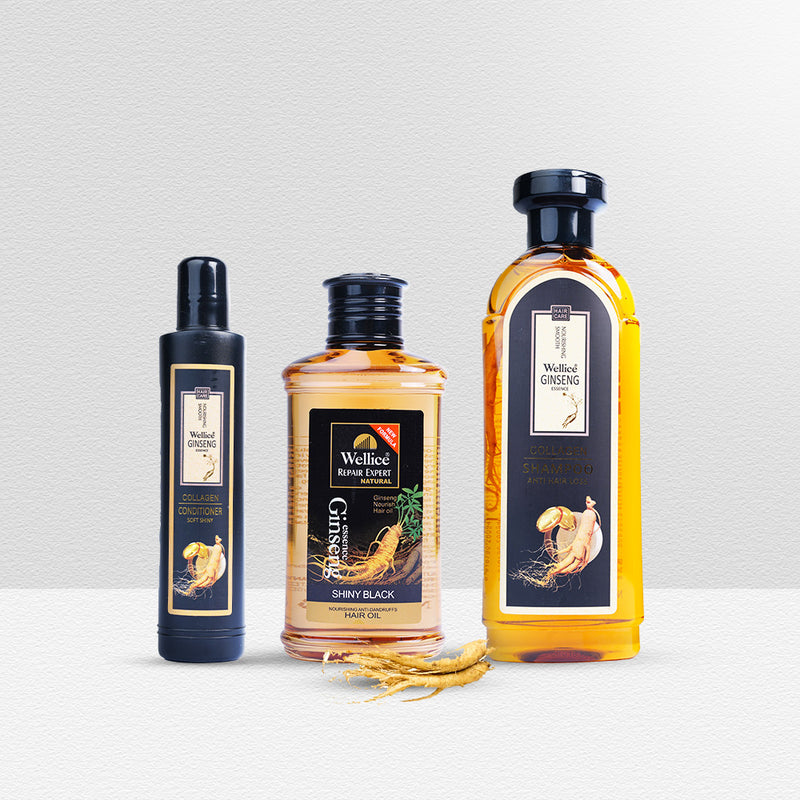 Wellice Hair Loss Solution with Ginseng Extract (Shampoo, Conditioner & Oil)