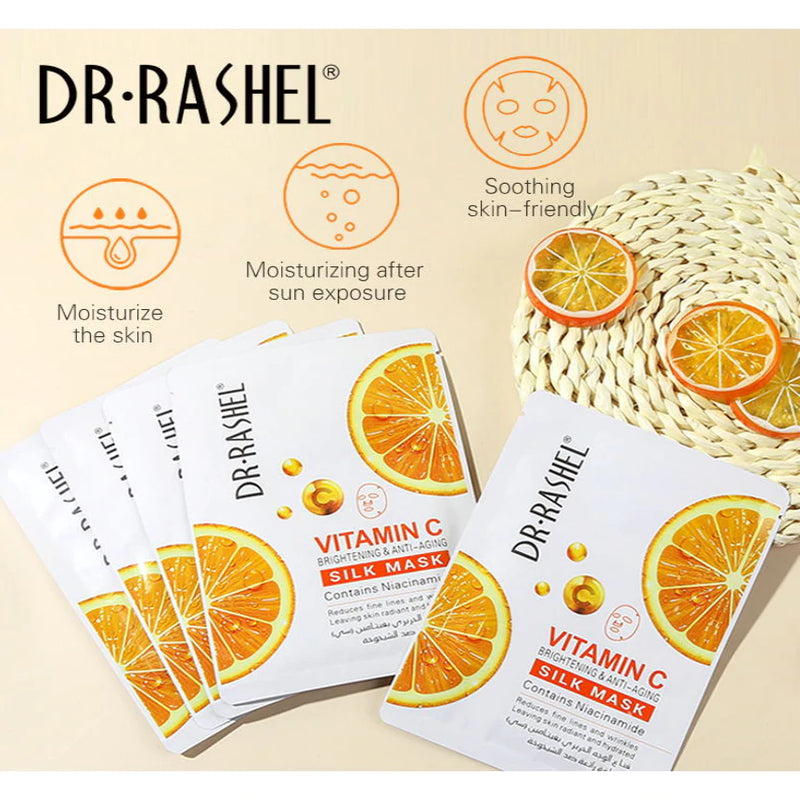 DR.RASHEL Vitamin C Brightening & Anti-Aging Silk Mask Pack of 5