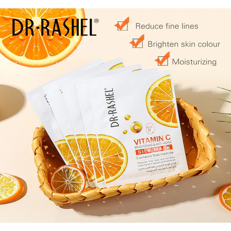 DR.RASHEL Vitamin C Brightening & Anti-Aging Silk Mask Pack of 5