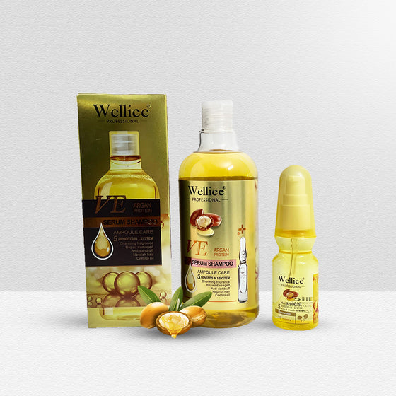 Wellice VE Argan Protein Shampoo and Hair Serum