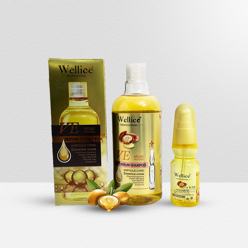 Wellice VE Argan Protein Shampoo and Hair Serum